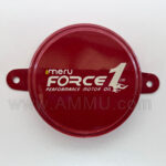 red cap seal printed with company name logo in multiple colors for drums and barrels.