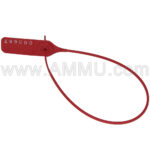 Plastic wire seal with metal spring steel lock